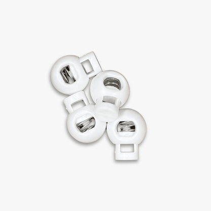 Toggles Round Single Hole White (100pcs) - Ragland Fabrics