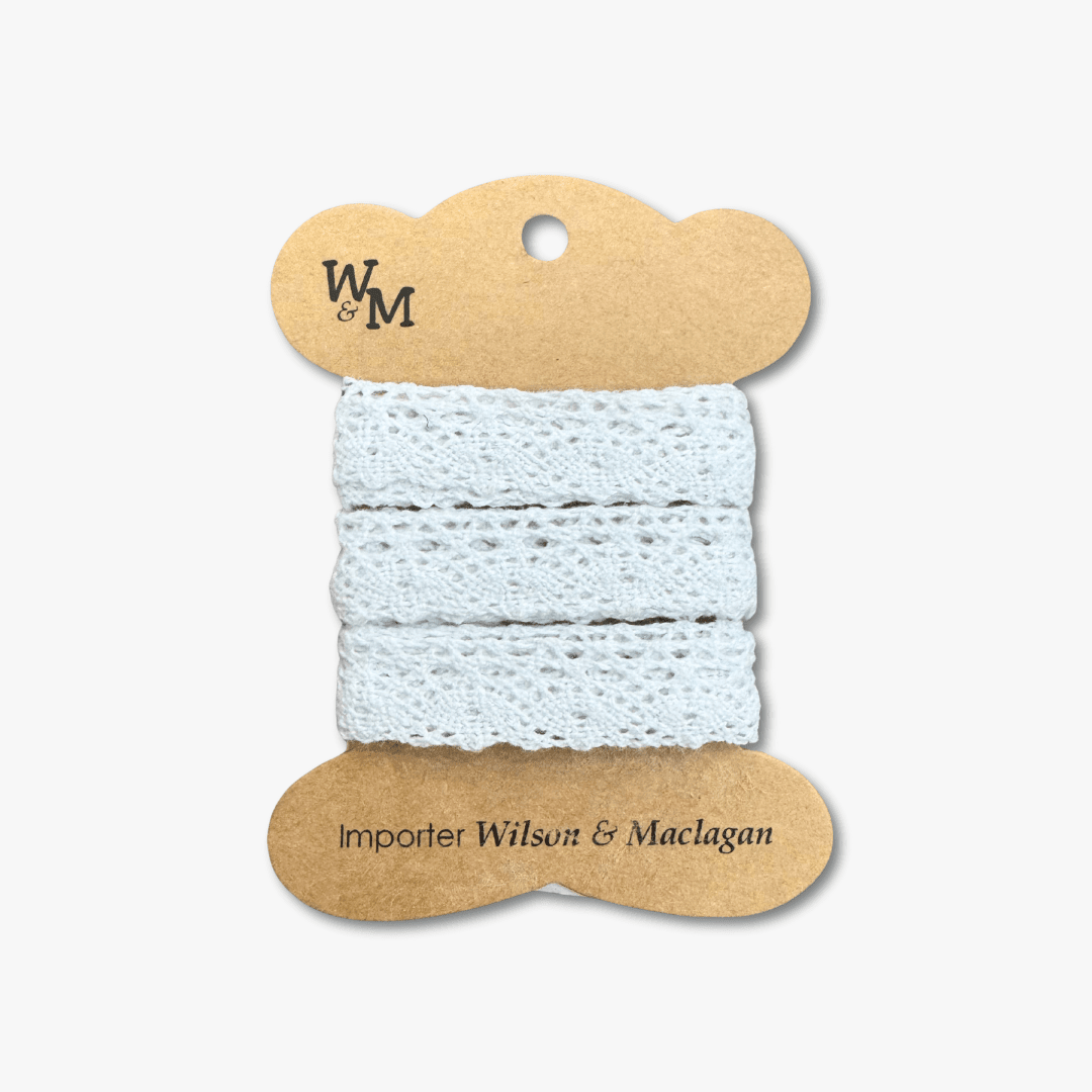 Torchan Lace White Edging 15mm TBD - Ragland Fabrics