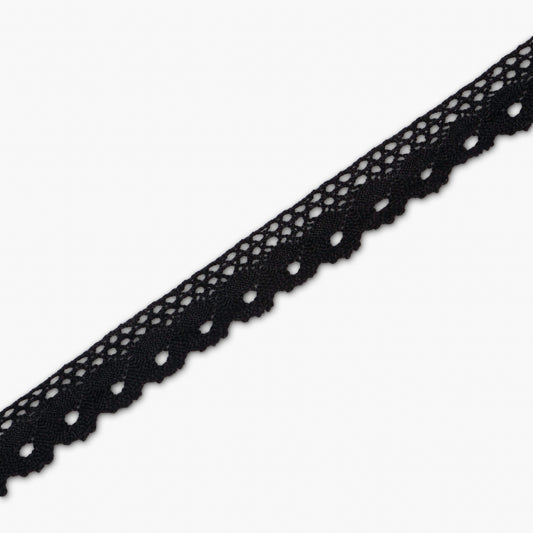 Lace Torchon Black - 25mm - Ragland Fabrics