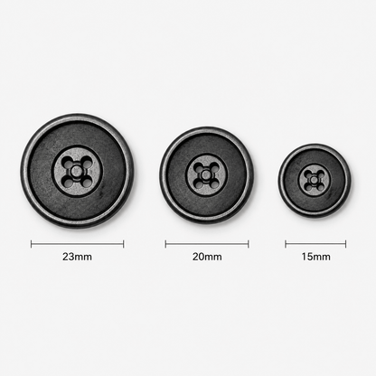 Buttons Shirt 4 Hole LARGE - Gunmetal/Black - Ragland Fabrics