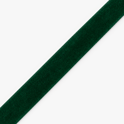 Velvet Ribbon 25mm Bottle Green - per metre diagonal view