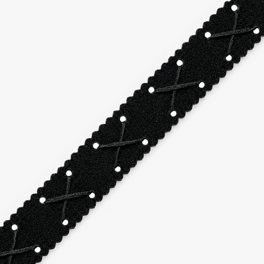 Velvet Ribbon 25mm Des.2 - per metre diagonal view