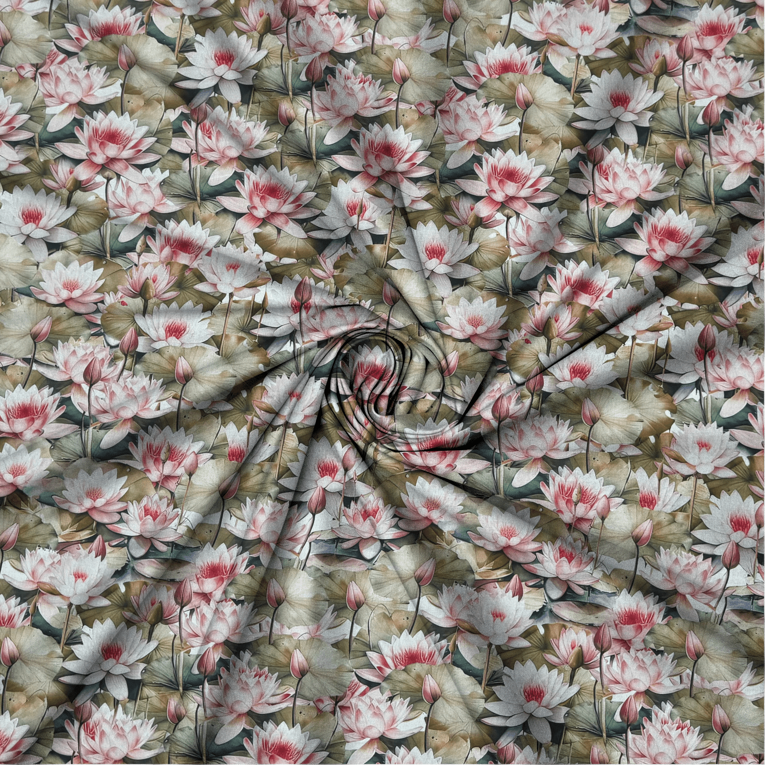 Viscose Printed Challis LilyPad - Ragland Fabrics