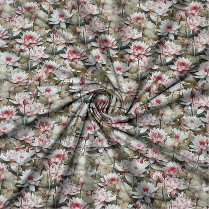 Viscose Printed Challis LilyPad - Ragland Fabrics