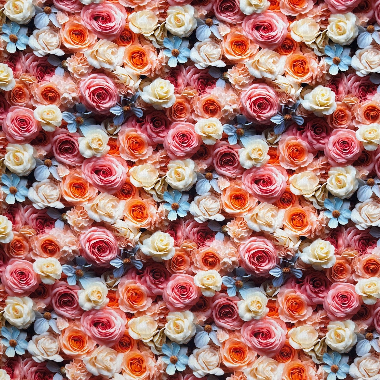 Viscose Printed Challis Roses Peach - Ragland Fabrics