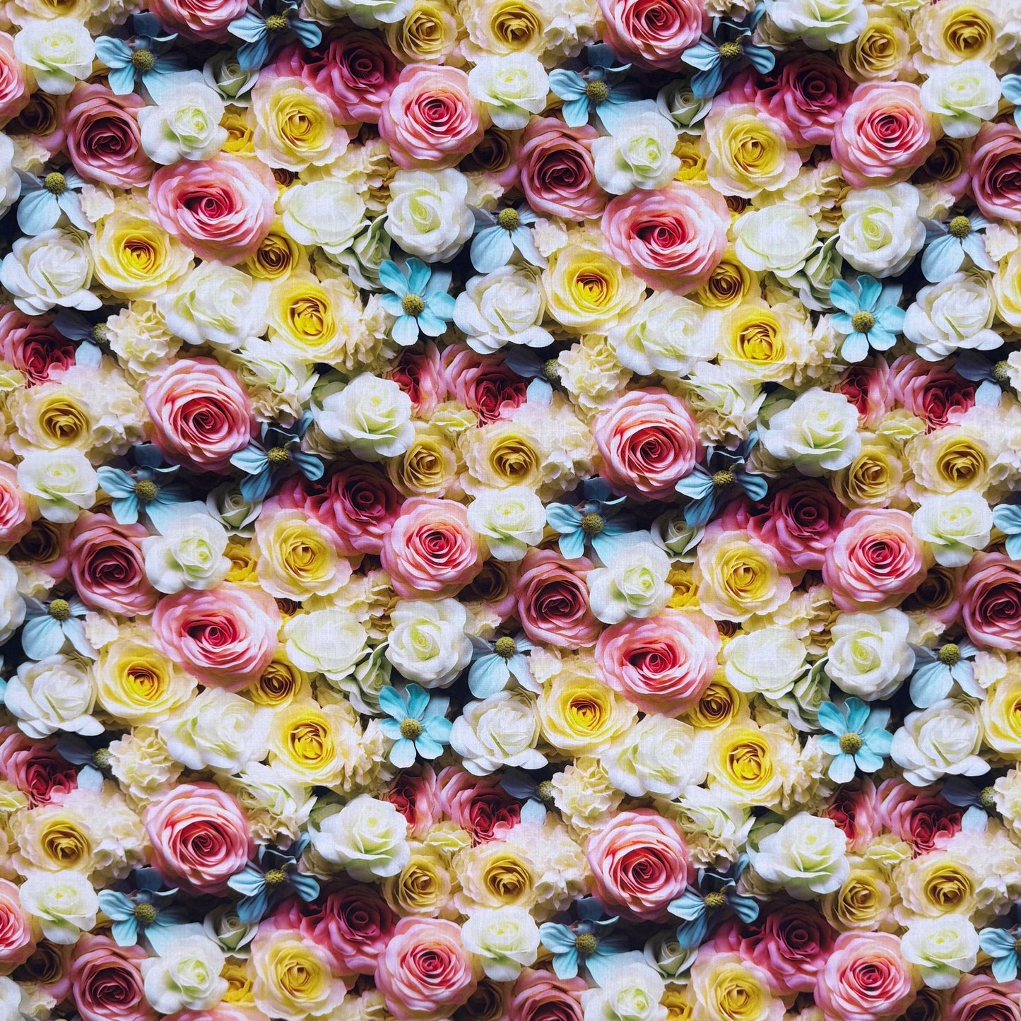 Viscose Printed Challis Roses Yellow - Ragland Fabrics