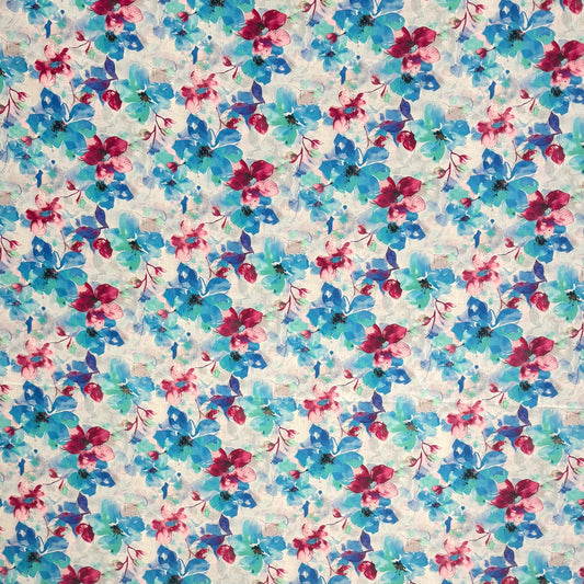 Viscose Printed Challis Summer Fun Bluezies - Ragland Fabrics