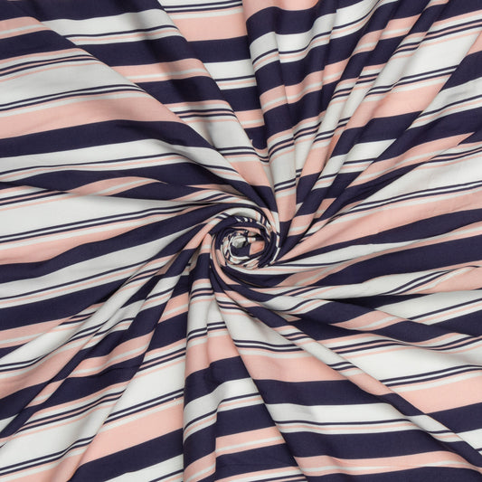 Viscose Challis Multi - Stripe - Ragland Fabrics