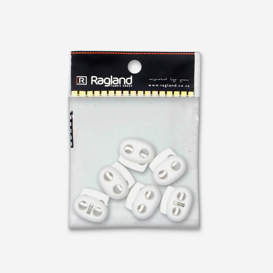 Toggles 2 Hole White (6) - Ragland Fabrics