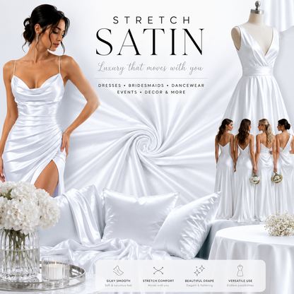 Stretch Satin White #1 140cm