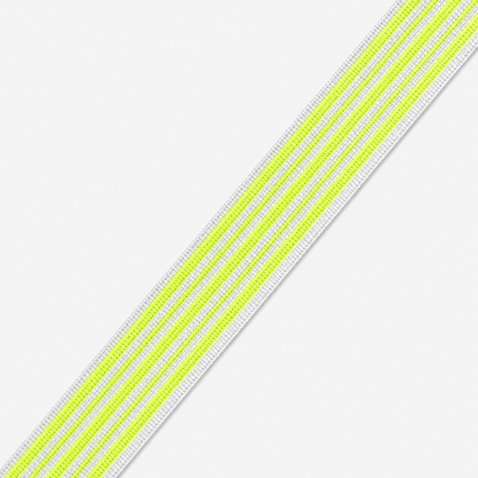 Polyester Tape 30mm Lumo Yellow / White - Ragland Fabrics