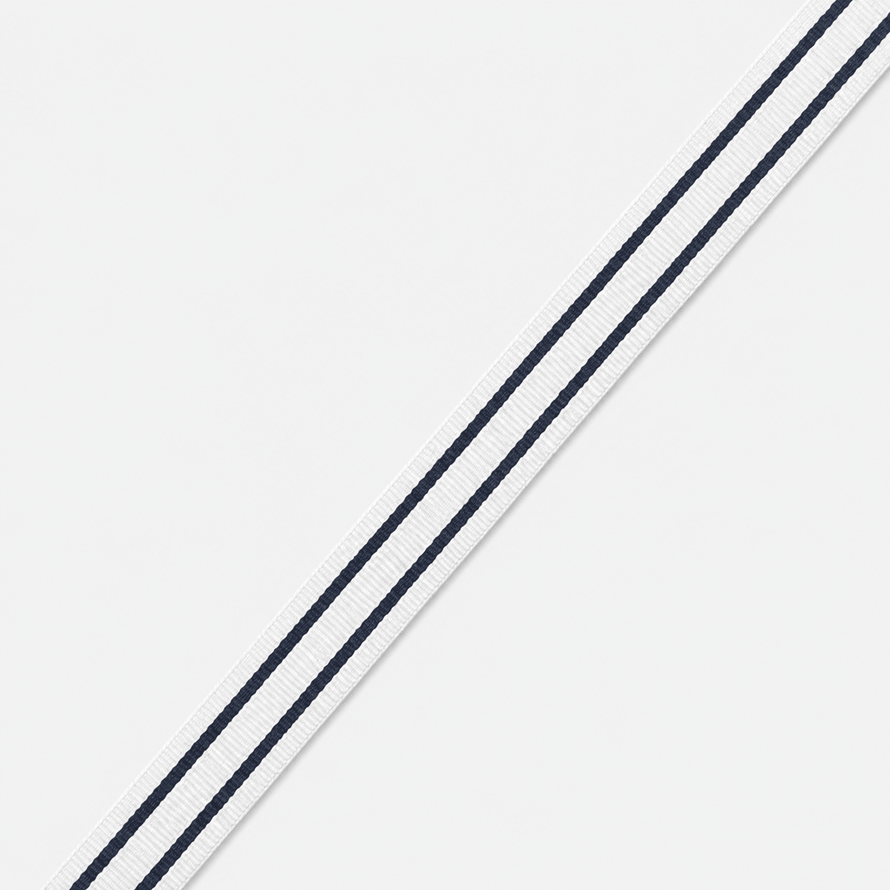 Polyester Tape 15mm White / Navy Stripe - Ragland Fabrics