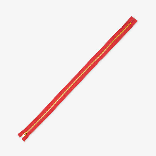 Metal Zips Red Closed End 50cm - Ragland Fabrics