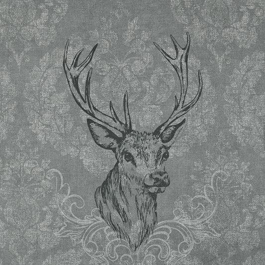 Sheeting Printed Stag Grey 240cm - Ragland Fabrics