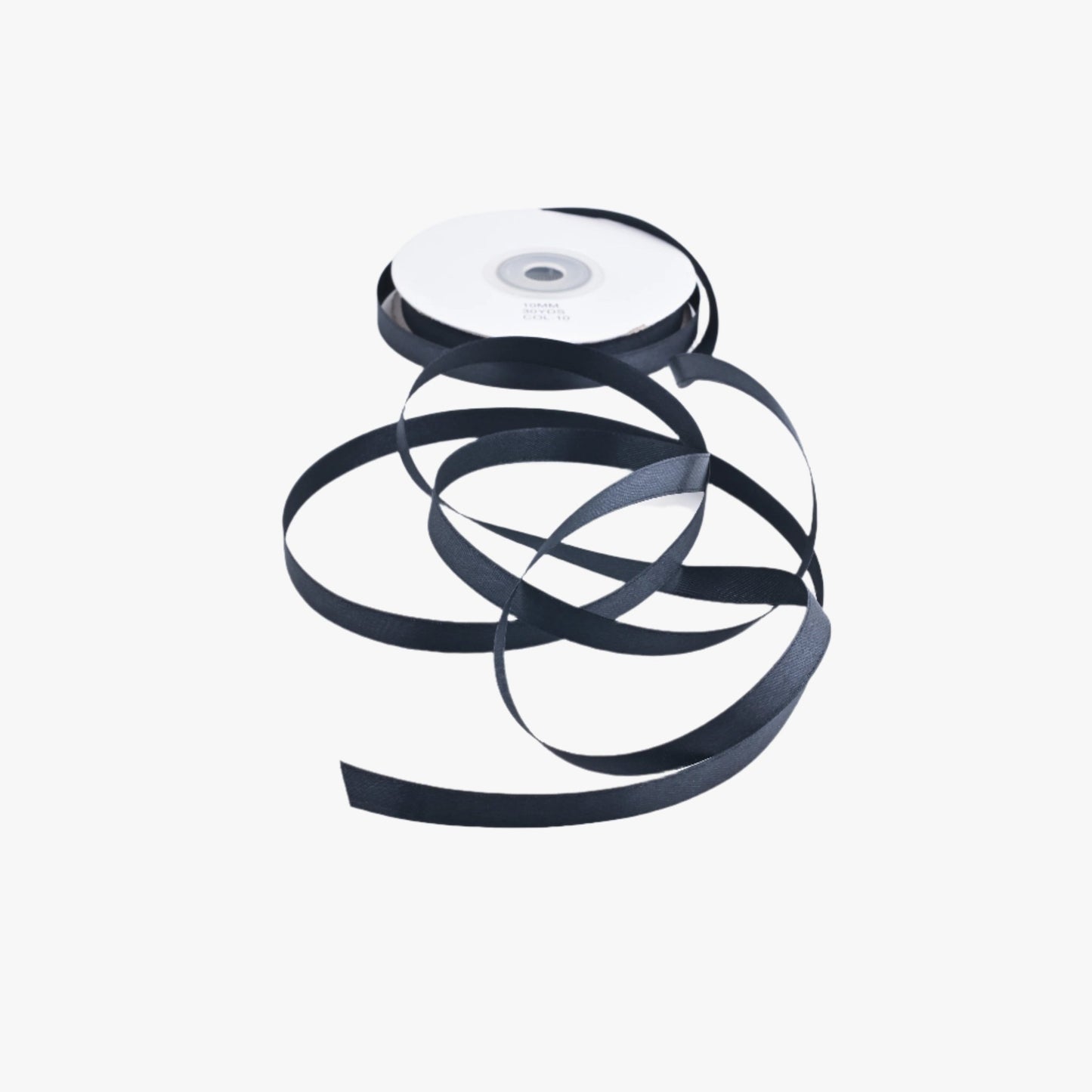 Satin Ribbon 10mm Black 10 - Ragland Fabrics