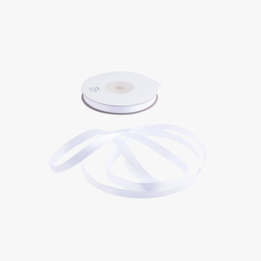 Satin Ribbon 8mm White 01 - Ragland Fabrics