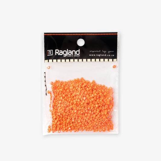 African Beads Size 6 20g Orange - Ragland Fabrics