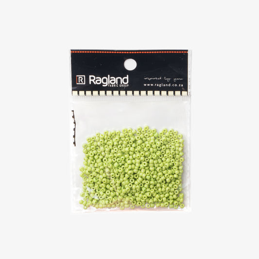 African Beads Size 6 20g Lime Green - Ragland Fabrics