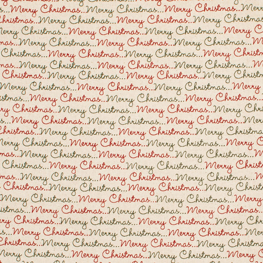 Christmas Cotton merry Xmas natural - Ragland Fabrics