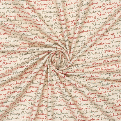 Christmas Cotton merry Xmas natural - Ragland Fabrics