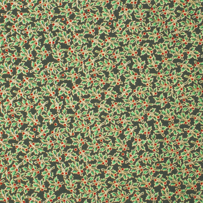 Christmas Cotton foil print green - Ragland Fabrics