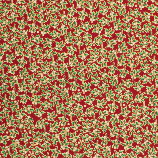 Christmas Cotton foil print red - Ragland Fabrics