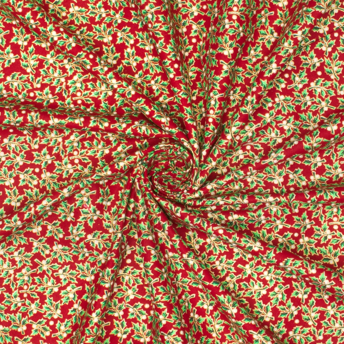 Christmas Cotton foil print red - Ragland Fabrics