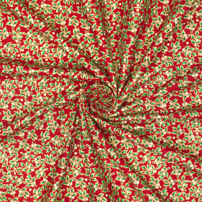 Christmas Cotton foil print red - Ragland Fabrics