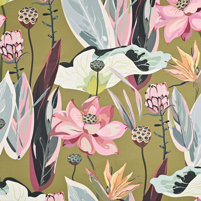 Eco Fabric Peach Blossom Chartreuse 140cm - Ragland Fabrics
