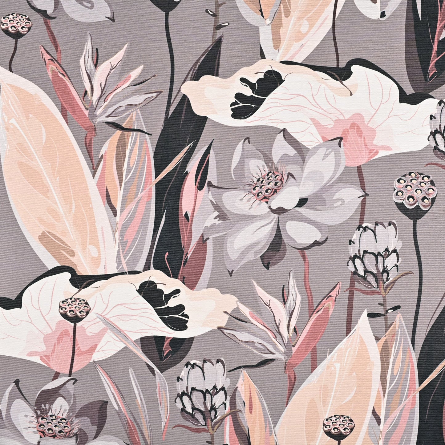 Eco Fabric Peach Blossom Grey 647 - Ragland Fabrics