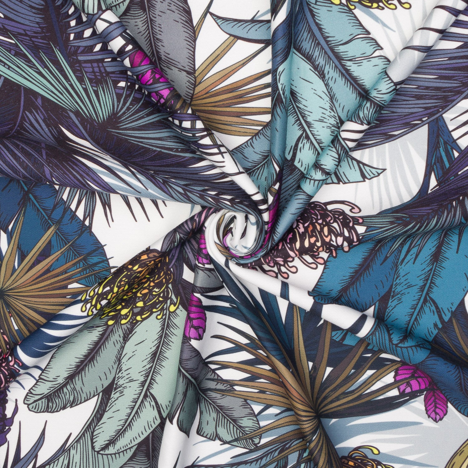 Eco Fabric Raffia Palm Teal 0043 - Ragland Fabrics