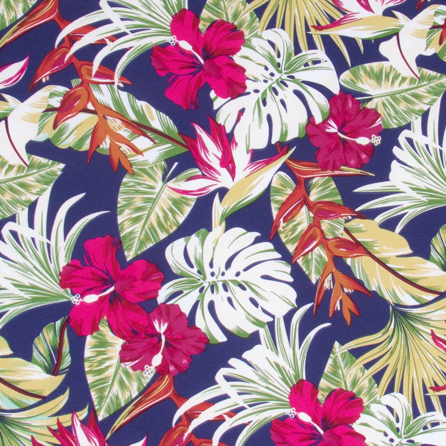 Printed Mini Matt Tropicana Navy - Ragland Fabrics