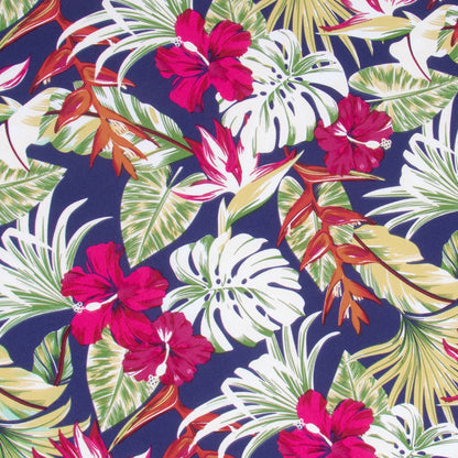 Printed Mini Matt Tropicana Navy - Ragland Fabrics