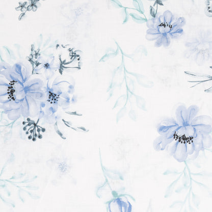 Sheeting Printed Cotton Bouquet Blue 240cm - Ragland Fabrics