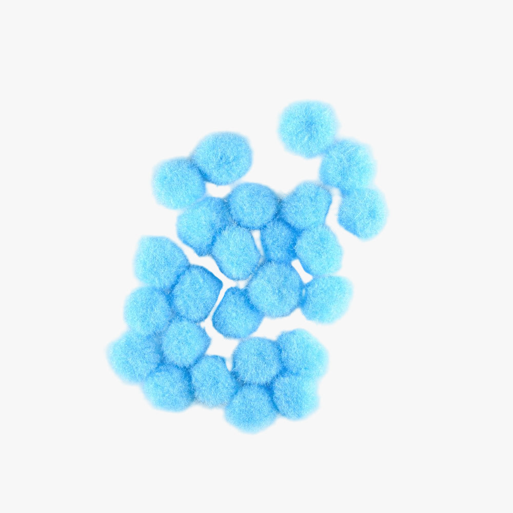 Pom Poms - Blue 15mm | 25pc TBD - Ragland Fabrics