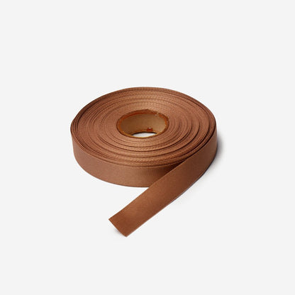 Satin Ribbon 15mm Light Brown (20m Rolls) - CLEARANCE - Ragland Fabrics