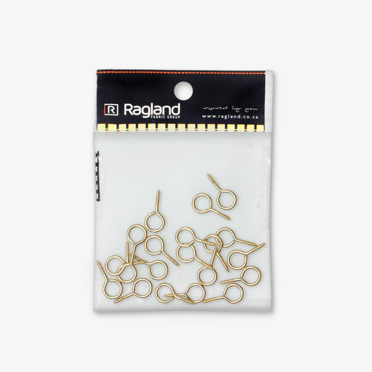 Screw Eyes Brass - Size 2 - Ragland Fabrics