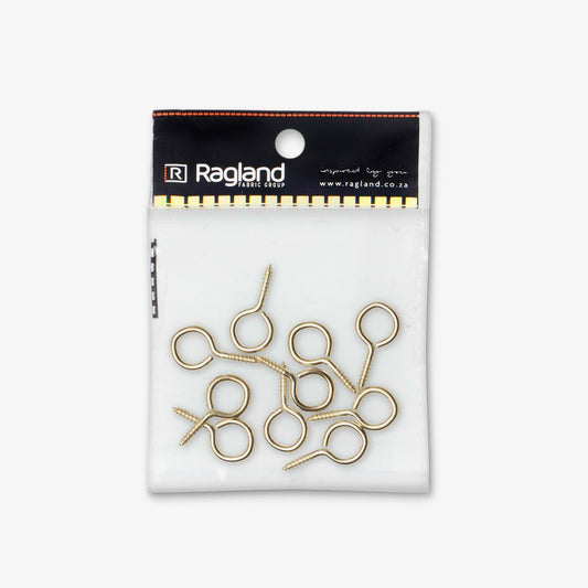 Screw Eyes Brass - Size 6 - Ragland Fabrics