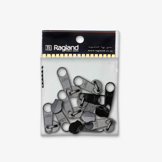 Type 8 Metal Single Tab Sliders (Pack of 6) - Ragland Fabrics