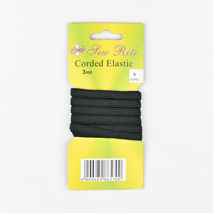 Elastic Carded - Black & White - Ragland Fabrics