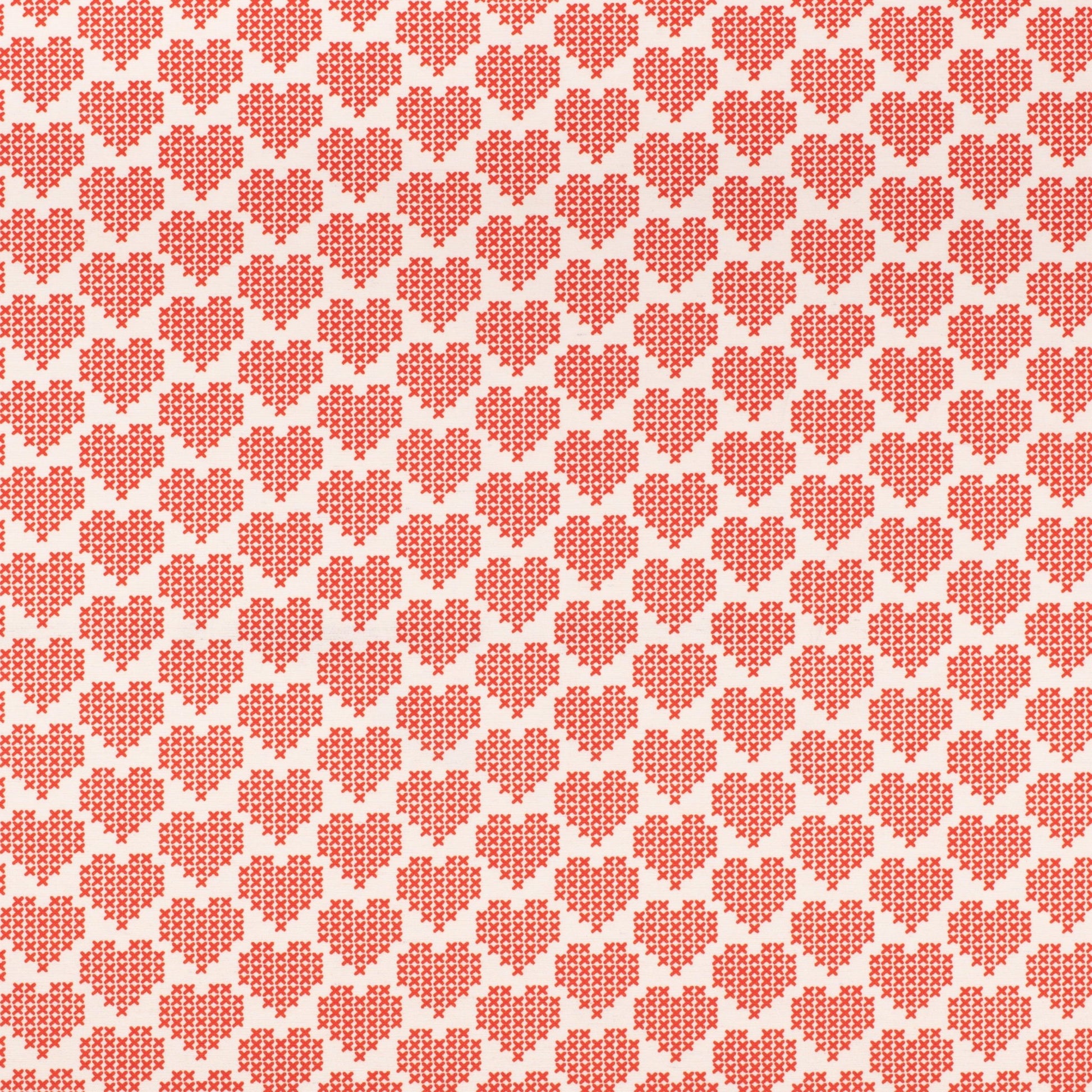 Printed Poly Cotton Sweetheart Red 140cm - Ragland Fabrics