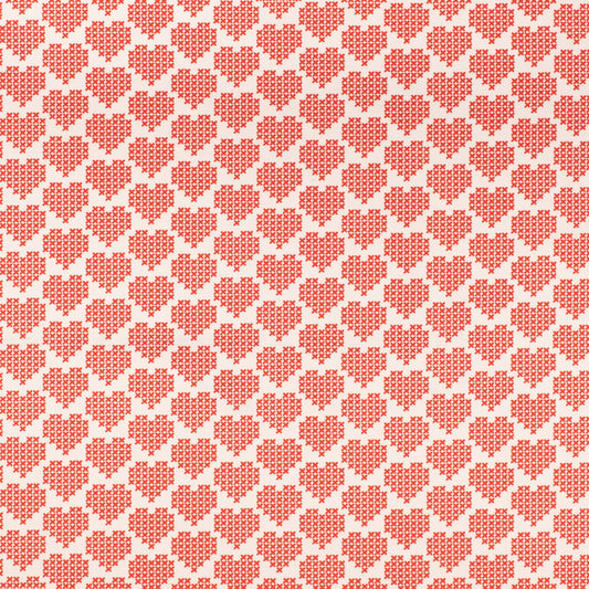 Printed Poly Cotton Sweetheart Red 140cm - Ragland Fabrics