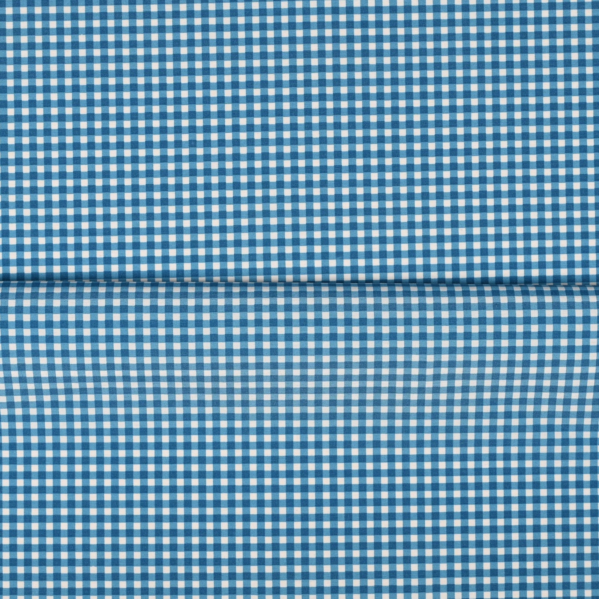 Printed Poly Cotton Gingham Blue 140cm - Ragland Fabrics