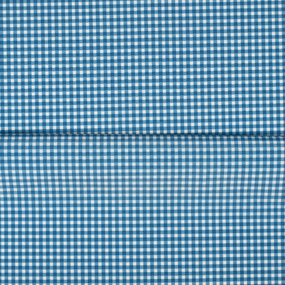 Printed Poly Cotton Gingham Blue 140cm - Ragland Fabrics