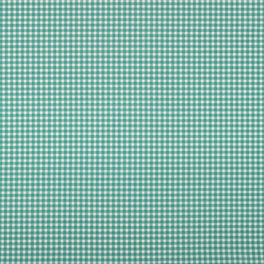 Printed Poly Cotton Gingham Turq 140cm - Ragland Fabrics