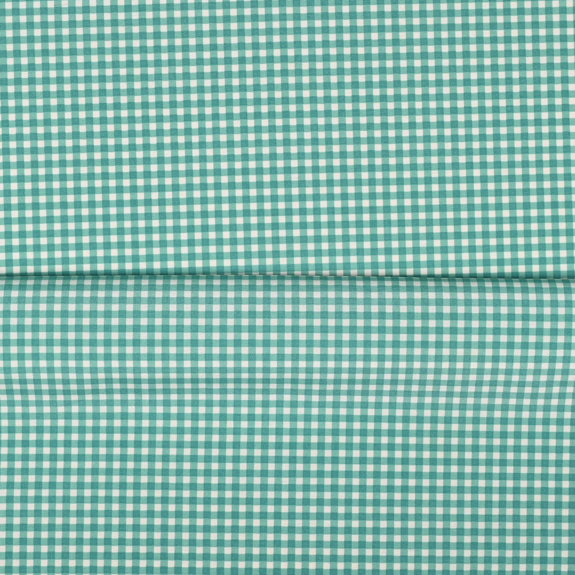 Printed Poly Cotton Gingham Turq 140cm - Ragland Fabrics