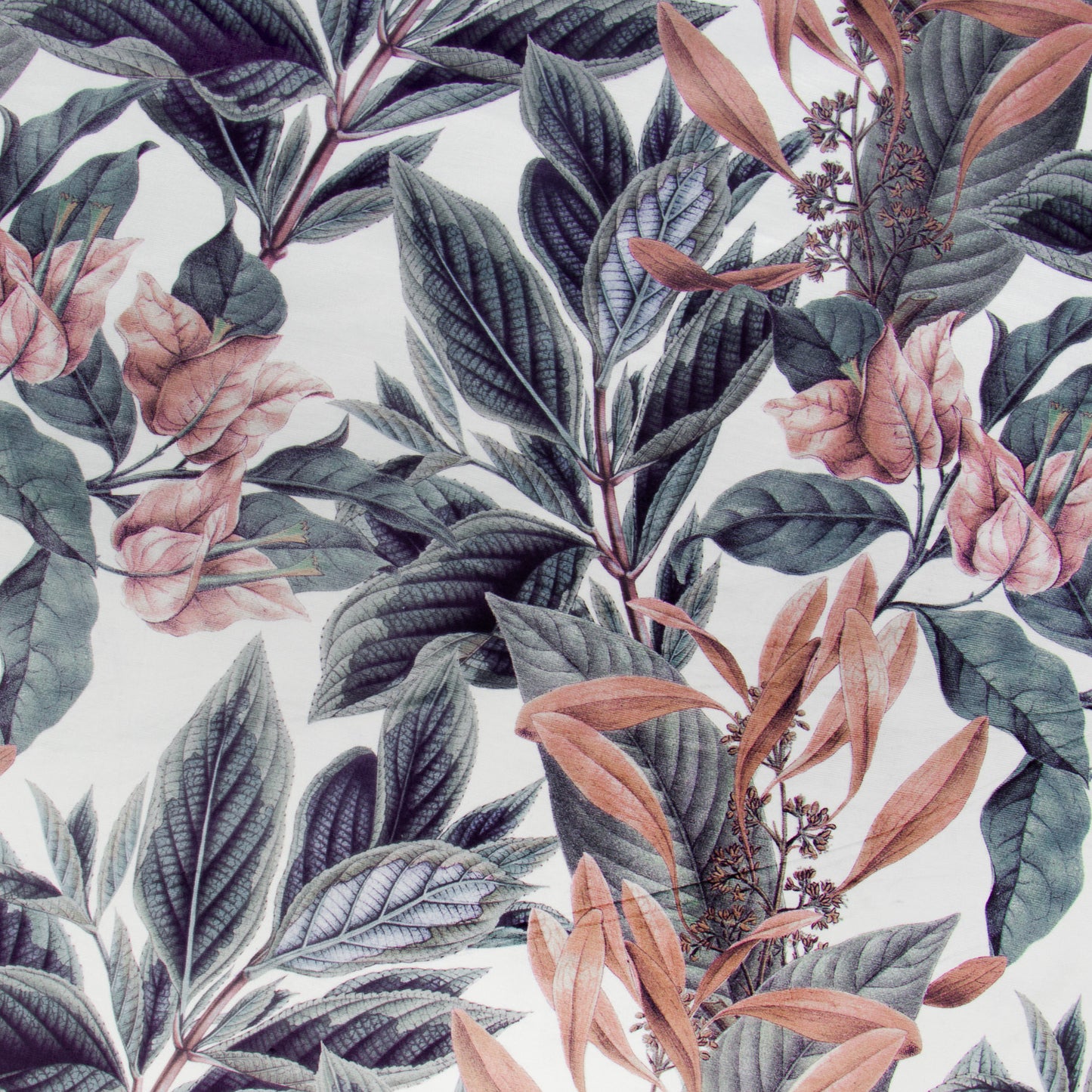 Printed Velvet Bougainvillea Coral 140cm - Ragland Fabrics