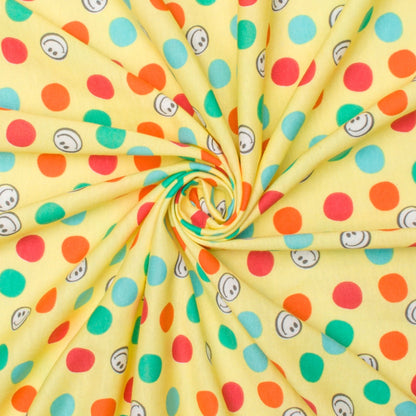 Cotton Knit Smiley Yellow - Ragland Fabrics