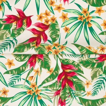 Printed Poly Cotton Botanical Pink 140cm - Ragland Fabrics