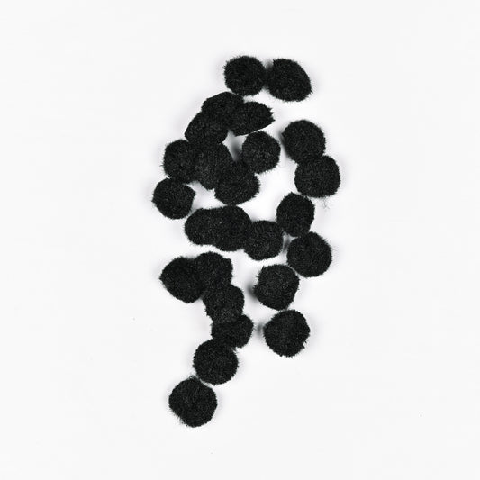 Pom Poms - Black 15mm | 25pc TBD - Ragland Fabrics